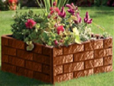 Схема: квадратная клумба с заборчиками