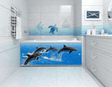 Экран под ванну С Дельфинами крупное изображение