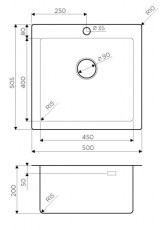 мойка Omoikiri Amadare 50-IN схема