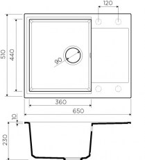 мойка Omoikiri Daisen 65 схема