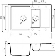 мойка Omoikiri Daisen 78-2 схема