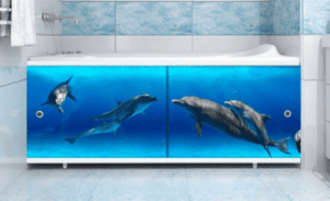 Экран под ванну Дельфины