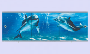 Экран под ванну два дельфина
