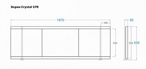 Экран под ванну Alavann Crystal 170 схема
