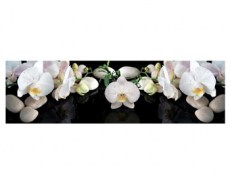 Экран под ванную 3 D Орхидея на черном