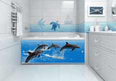 Экран под ванну Премиум Арт С Дельфинами