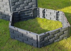 Грядка сборная двухуровневая серый