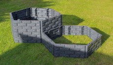 Грядка сборная двухуровневая серый