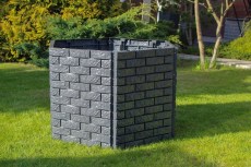 Грядка сборная двухуровневая серый