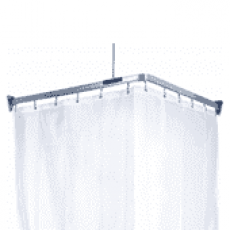 Карниз гибкий для шторки в ванную серебряный