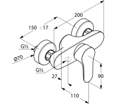 Смеситель Kludi Objekta 327640575 схема