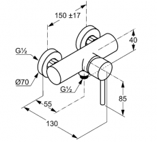 Смеситель для душа KLUDI Bozz 388310576 схема