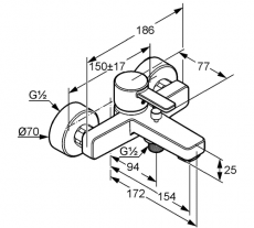 Смеситель Kludi Zenta 386700575 схема