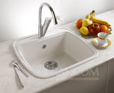 Мойка Granicom G003 белая в интерьере