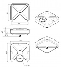 Душевой бак открытый