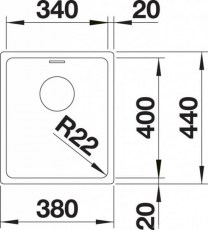 Мойка кухонная Blanco Andano 340U shema