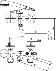 Схема смесителя для ванны Mofem Trigo145-0057-04