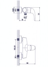Смеситель для душа Rubineta Forte 12 схема