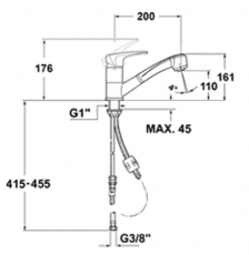 Смеситель Teka MS1 EXT MB2 40971802 схема