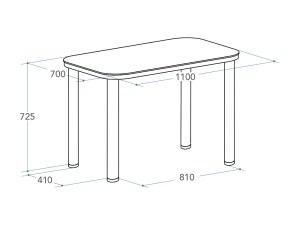Стол обеденный Алмаз-Люкс 110-70 схема