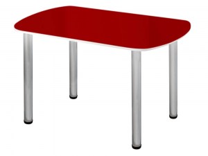 Стол обеденный Алмаз Люкс рисунок красный с белой кромкой