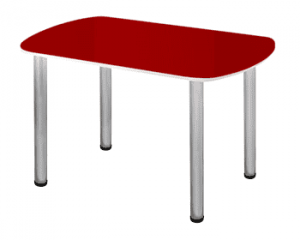 Стол обеденный Алмаз Люкс 1100х700 красный с белой кромкой