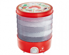 Сушилка для овощей и фруктов Василиса красная с прозрачными поддонами