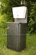 Умывальник дачный Метлес с пластиковым бачком, античное серебро