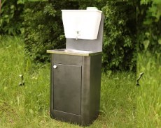 Умывальник дачный Метлес с пластиковым бачком, античное серебро