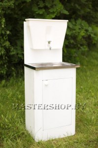 Умывальник дачный Метлес с пластиковым бачком, белый